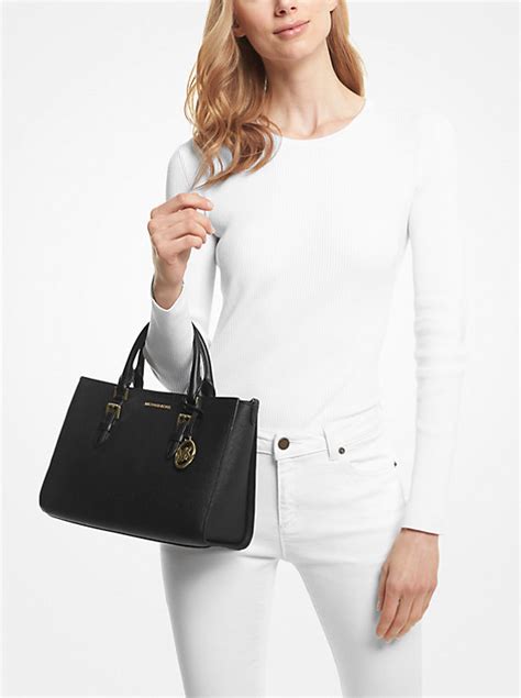 michael kors large saffiano sutton|Charlotte Medium Saffiano Leather 2.